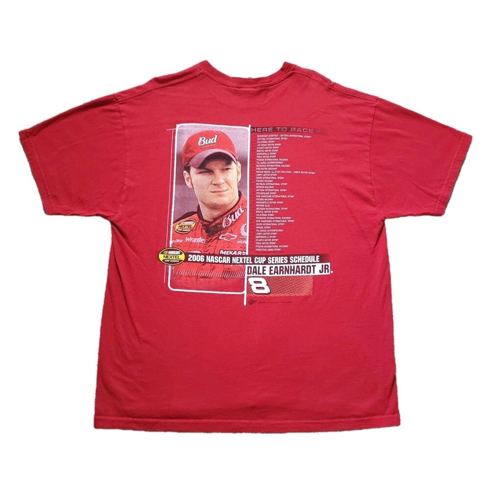 Vintage Y2K Dale Earnhardt Jr Here To Race Sz XL Winners Circle T-Shirt Red 2005